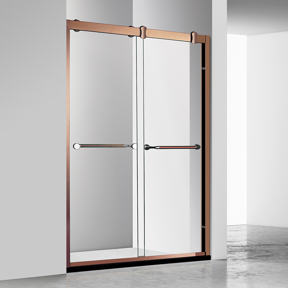 Budget Friendly Hotel Style Matte Black Frameless Sliding Shower Door Tempered Glass