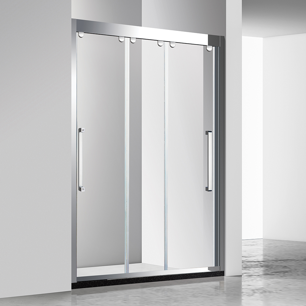 Modern Luxury Home Hotel Double Sliding Frameless Bathroom Door Tempered Glass Matte Shower Door