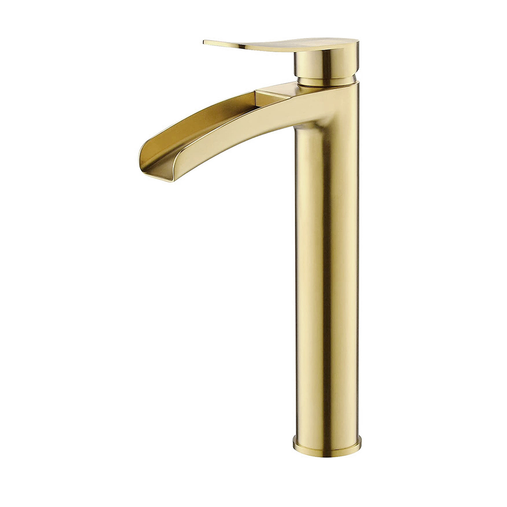 Golden waterfall faucet