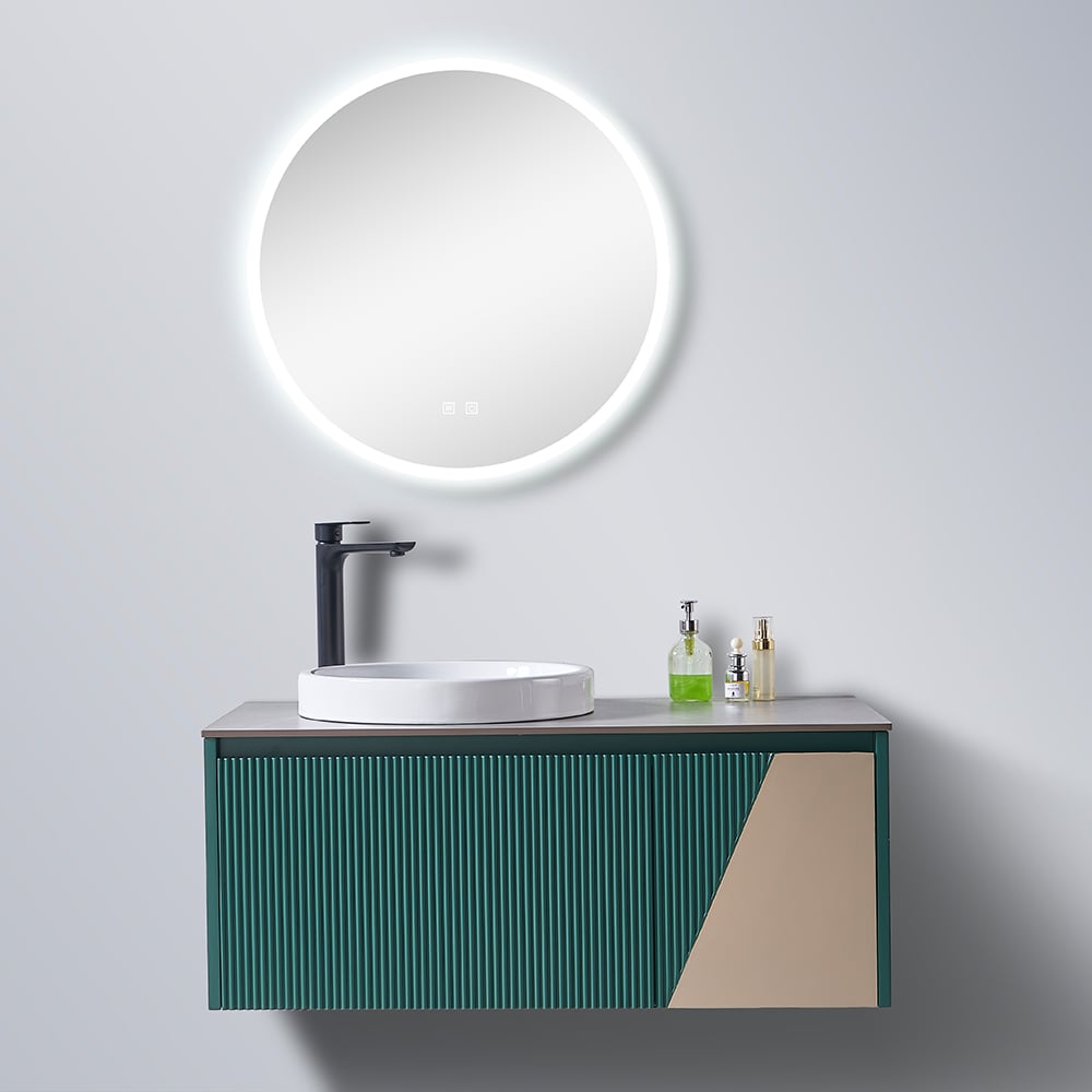 Modern Luxury Bathroom Vanity With Artificial White Marble Commercial Wall Mounted Bathroom Vanity