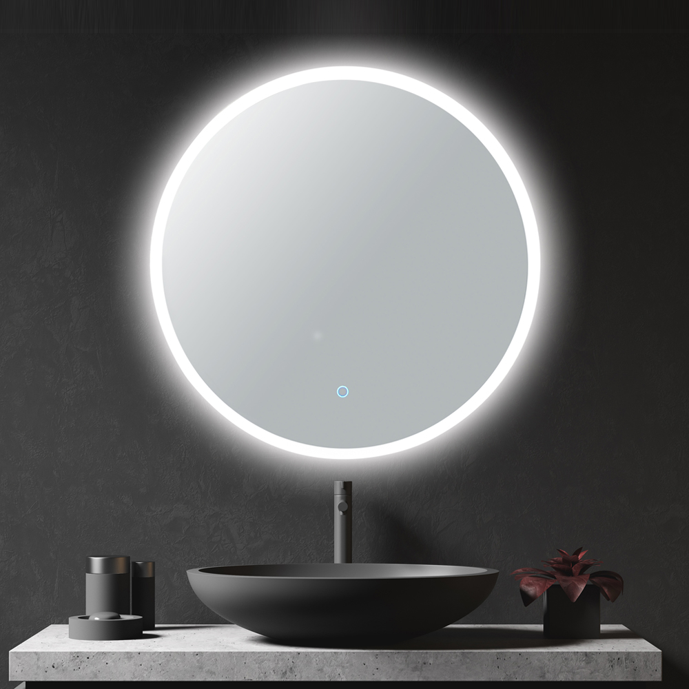 Contemporary Smart Touch Sense Intelligent Round Vanity Mirrorr Multi-function Anti -Fog Bath Beauty Mirror With Led Lights