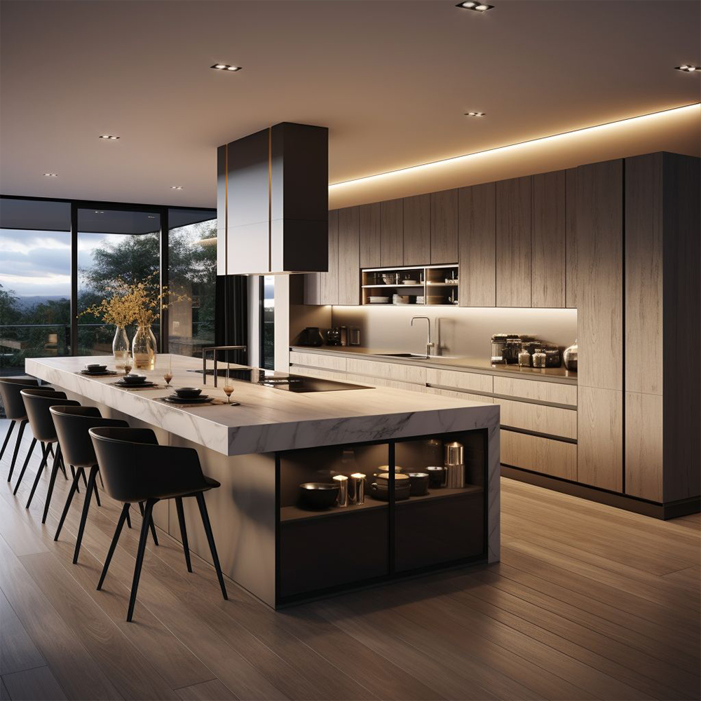 Hot Sell American Style Modern Shaker Design UV Entry Luxury Soild Wooden Kitchen Cabinets For Wholesale