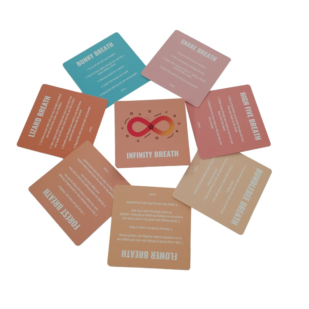 OEM Custom IMYOGI Breathing Exercise Learning Cards Manufacturer Wholesale Mindfulness Card Set for Kids and Adults