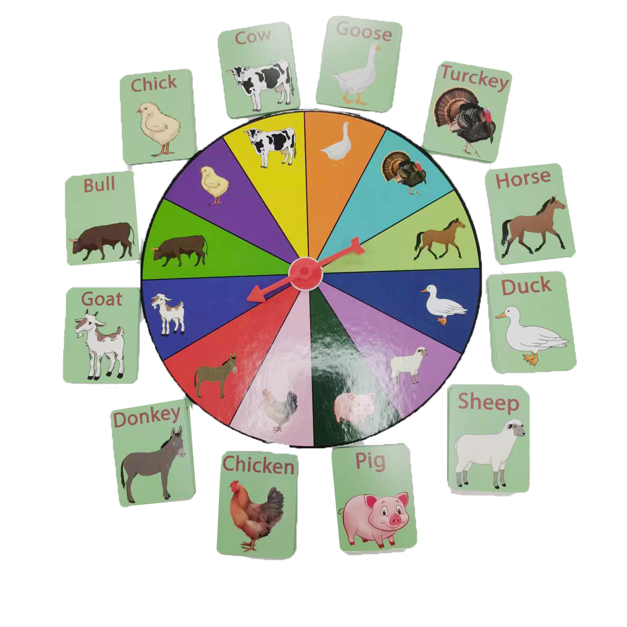 OEM Custom FUN COLOR GAMES Animal Roulette Learning Cards for Kids Wholesale Educational Game Manufacturer