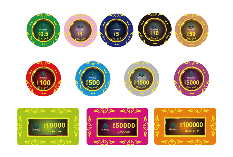 Premium Composite Poker Chips 11.5g Casino Grade Metal Insert Custom OEM