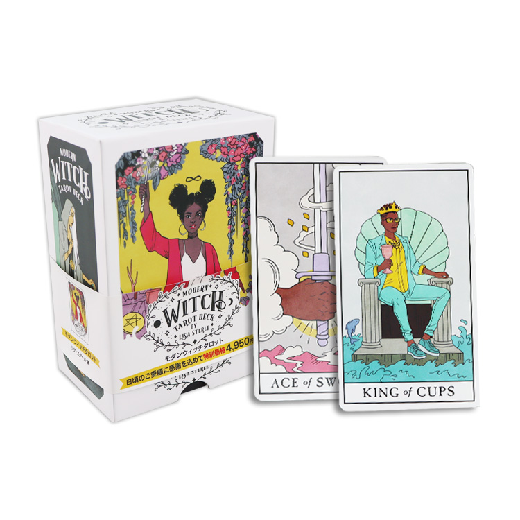 Jeu de tarot moderne Sorcière avec bords holographiques arc-en-ciel et guide inclus OEM ODM