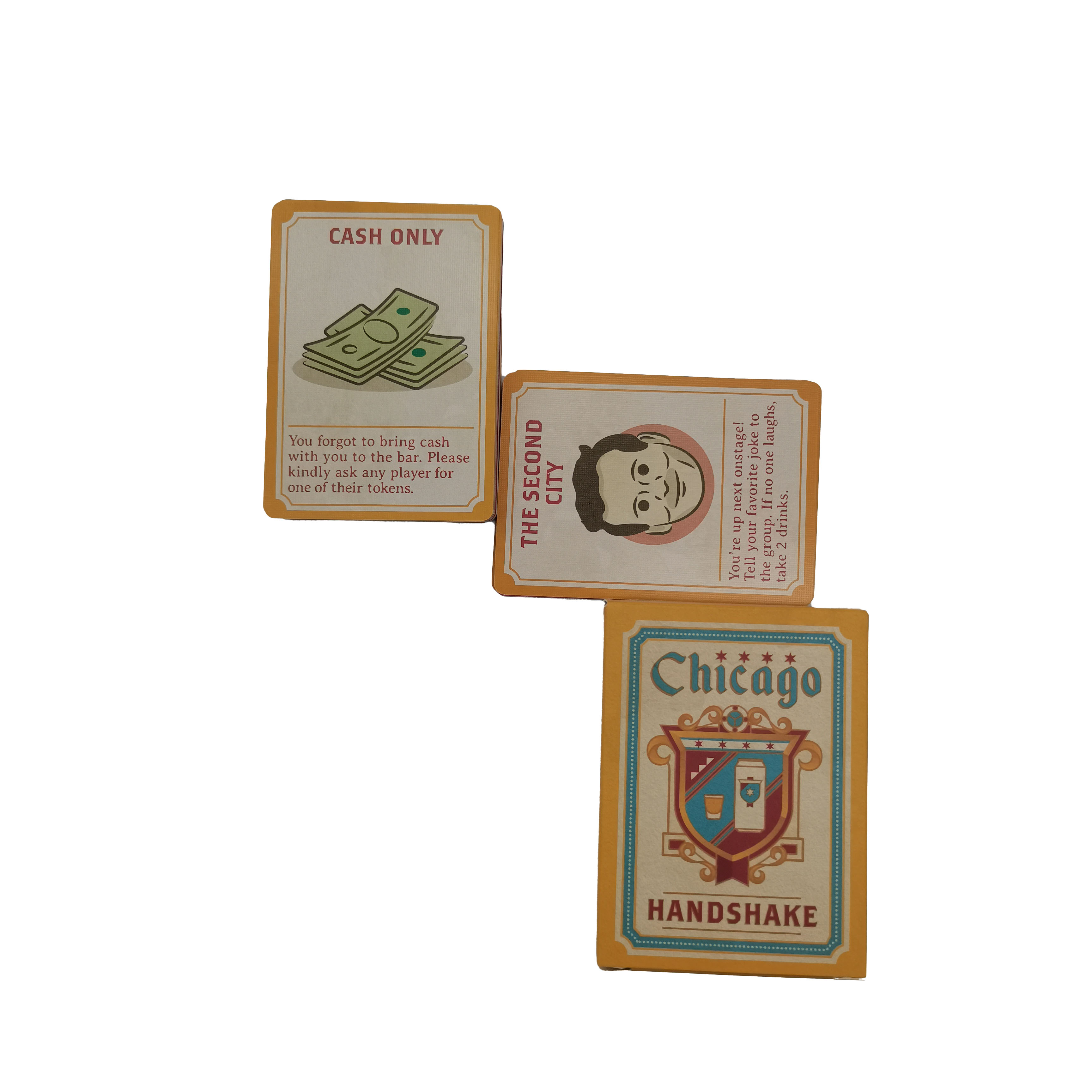 ผู้ผลิตเกมไพ่ปาร์ตี้สำหรับผู้ใหญ่ Chicago Handshake แบบกำหนดเอง OEM ผู้จัดจำหน่ายส่ง เกมสังคมสำหรับดื่มเครื่องดื่ม