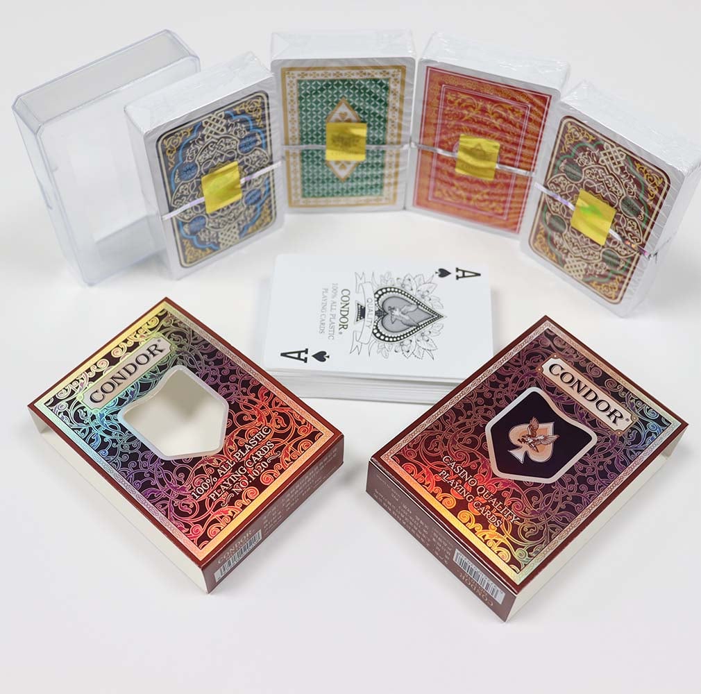 CONDO UV Printed PVC Playing Cards with Vintage Window Box Custom OEM ODM