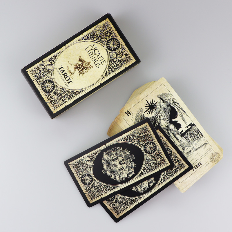 Arcanum Limbus Gothic Etching Tarot Deck, 78 Cards Aged Paper, Custom OEM/ODM