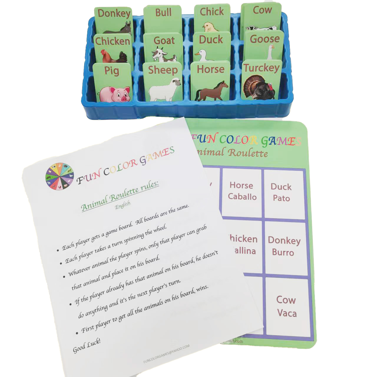 OEM Custom FUN COLOR GAMES Animal Roulette Learning Cards for Kids Wholesale Educational Game Manufacturer
