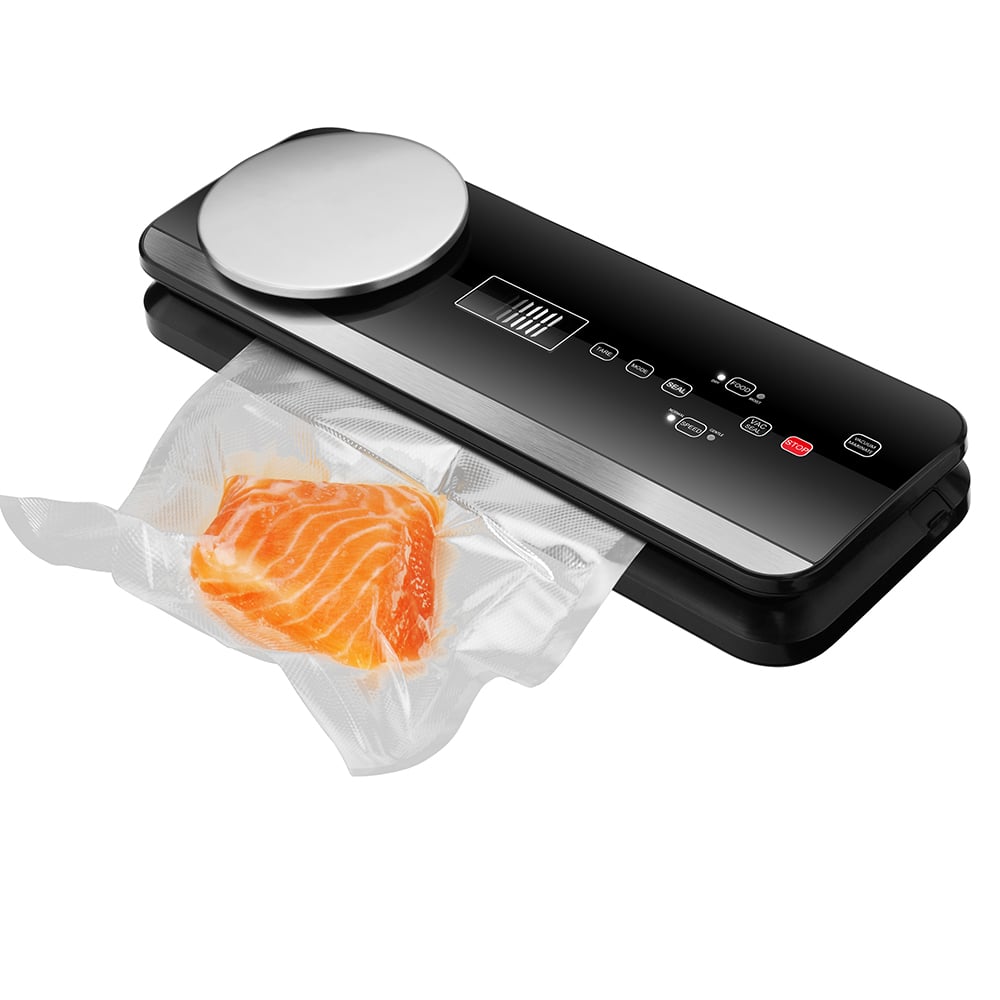 VS6680M Fully Automatic Vacuum Sealer with Digital Scale, Removable Drip Tray, Built-in Cutter, Dry & Moist Modes, Normal & Gentle Pressure Setting, Accessory Hose for Containers and Bottles