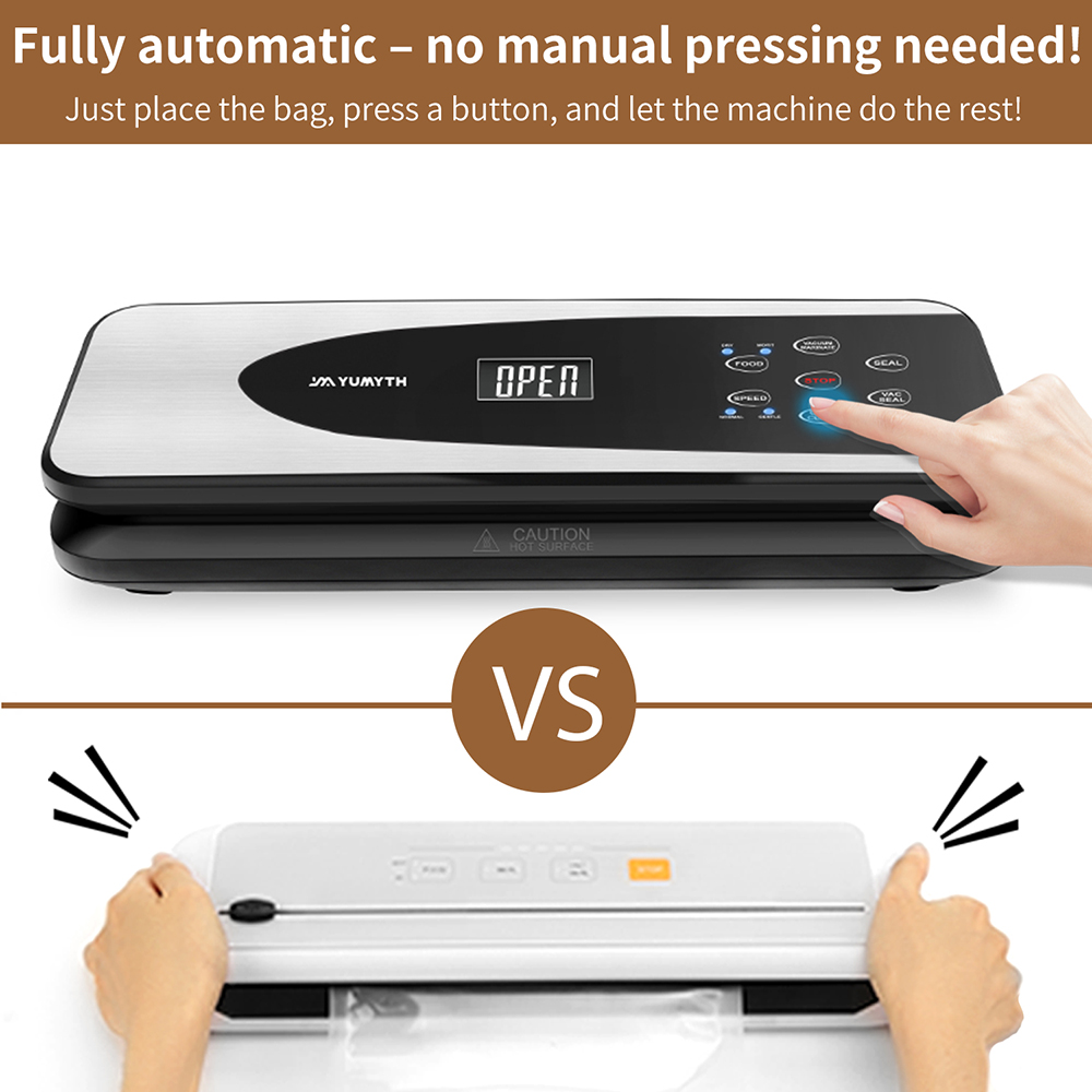 VS6681S Fully Automatic Vacuum Sealer with Removable Drip Tray, Built-in Cutter, Dry & Moist Modes, Normal & Gentle Pressure Setting, Accessory Hose for Containers and Bottles