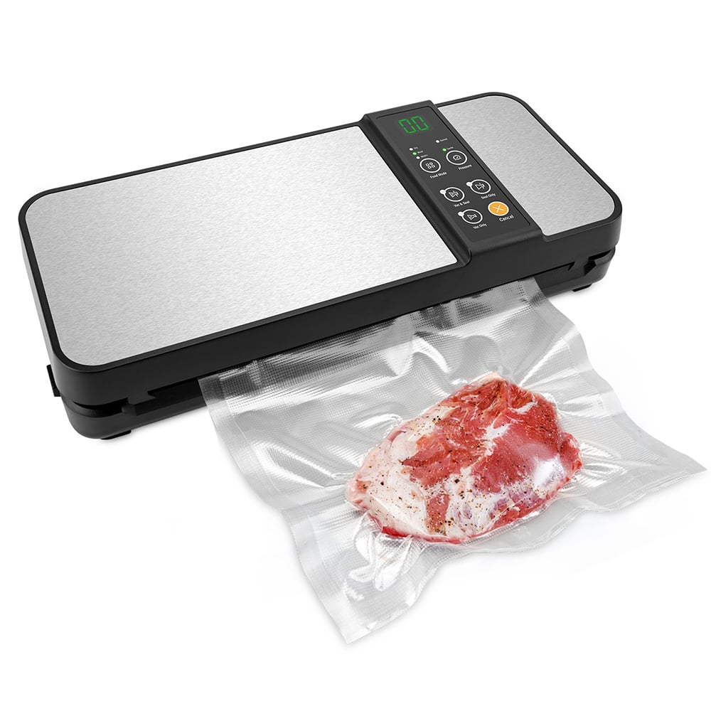 VS6609X Vacuum Sealer with Built-In Roll Storage, Built-in Cutter, Countdown of the Remaining Sealing Time, Dry & Moist & Super Moist Modes, Normal & Gentle Pressure Setting, Pulse Function & Accessory Hose for Containers and Bottles