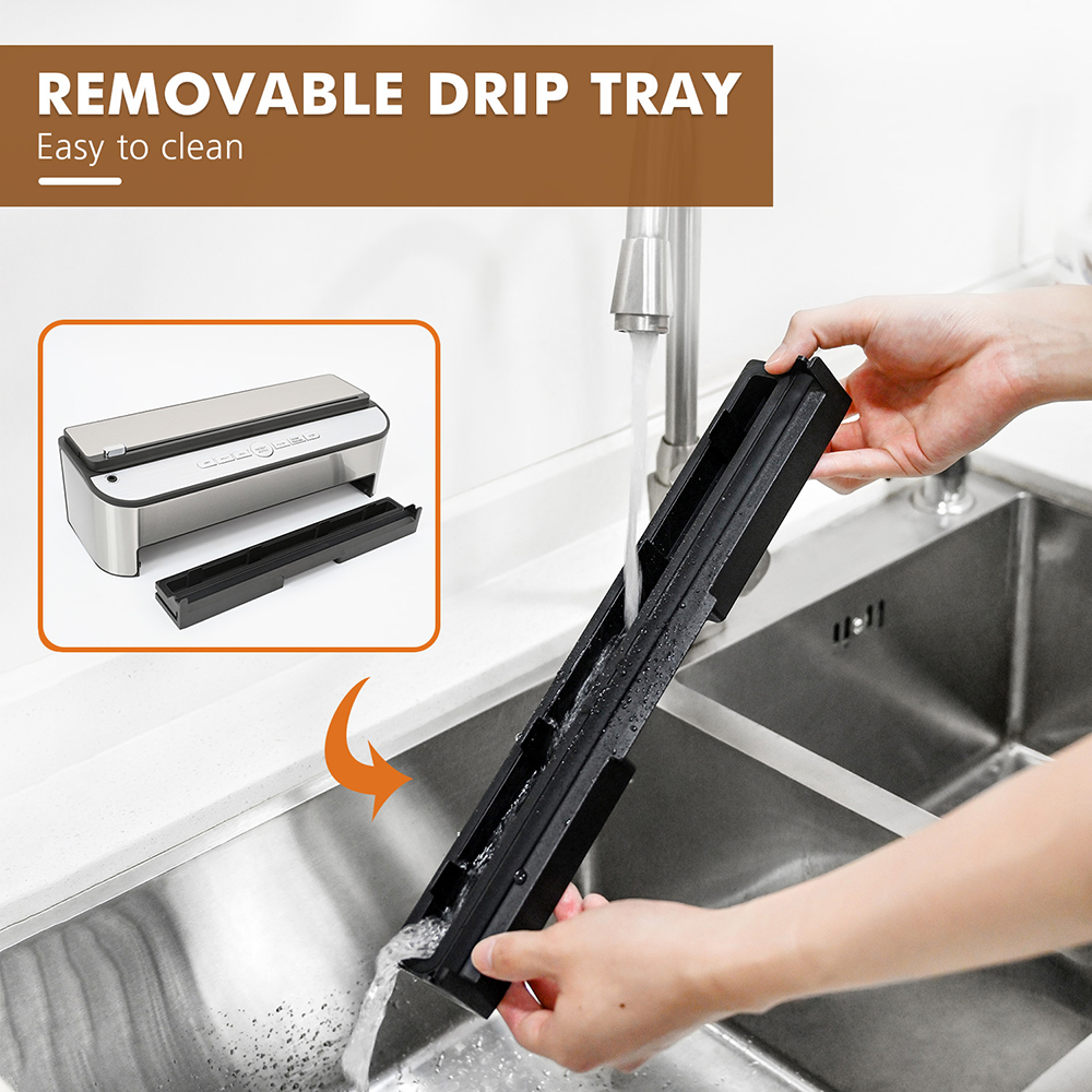 VS6685J Fully Automatic Vacuum Sealer with Built-In Roll Storage, Built-in Cutter, Removable Drip Tray, Dry & Moist Modes, Pulse Function & Accessory Hose for Containers and Bottles