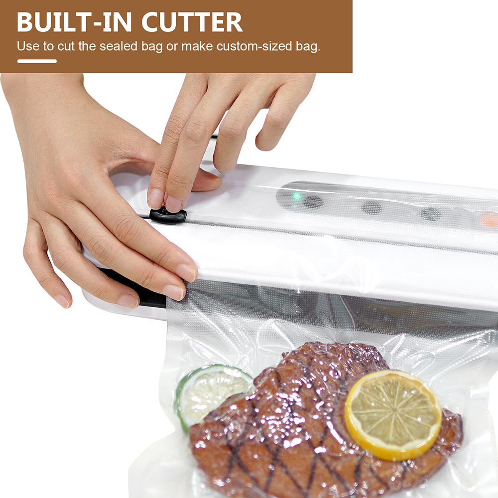 VS6611X Compact Vacuum Sealer with Built-in Cutter, Dry & Moist Modes, Pulse Function & Accessory Hose for Containers and Bottles