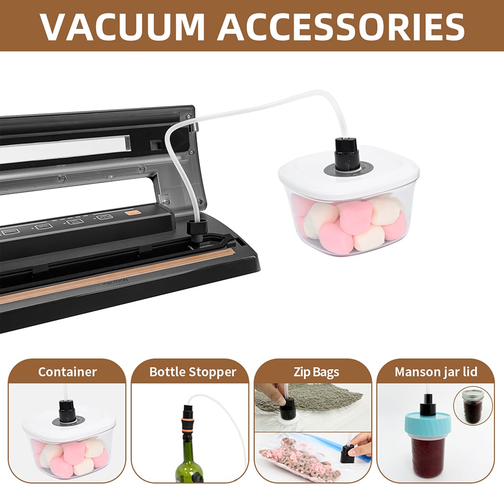 VS2201 Vacuum Sealer with Observation Window, Built-in Cutter, Dry & Moist Modes, Pulse Function & Accessory Hose for Containers and Bottles