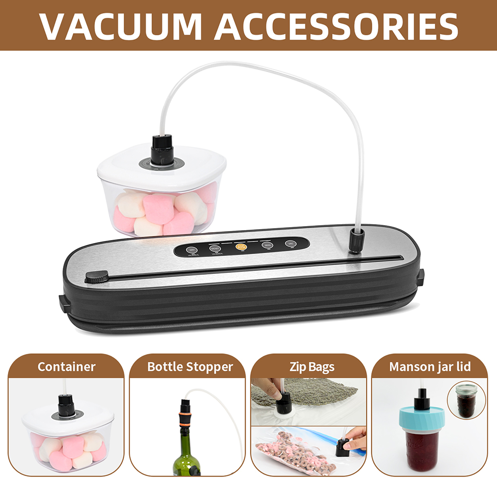 VS6613 Cordless Vacuum Sealer with Detachable Base, Built-in Cutter, Dry & Moist Modes, Pulse Function & Accessory Hose for Containers and Bottles