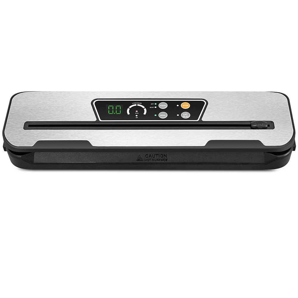 VS6611PX Compact Vacuum Sealer with Built-in Cutter, Removable Drip Tray, Countdown of the Remaining Sealing Time, Dry & Moist Modes, Pulse Function & Accessory Hose for Containers and Bottles