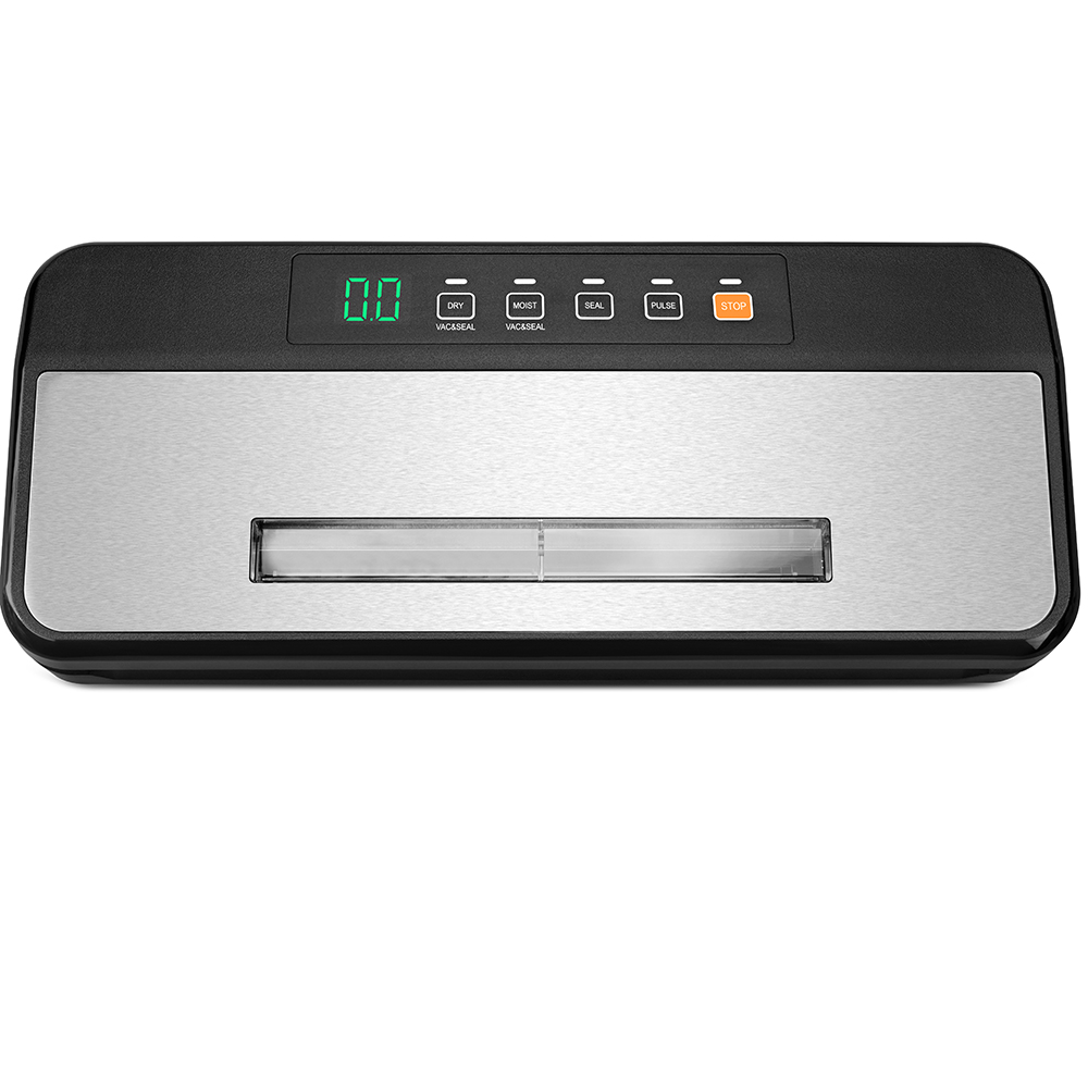 VS6608X Vacuum Sealer with Observation Window, Built-In Roll Storage, Built-in Cutter, Countdown of the Remaining Sealing Time, Dry & Moist Modes, Pulse Function & Accessory Hose for Containers and Bottles