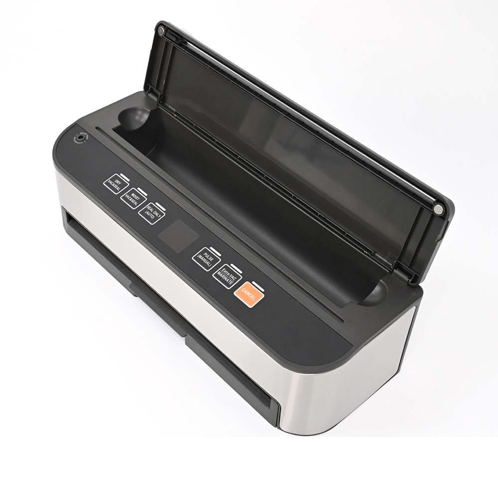 VS6685H Fully Automatic Vacuum Sealer with Built-In Roll Storage, Built-in Cutter, Removable Drip Tray, Countdown of the remaining Sealing Time, Dry & Moist Modes, Pulse Function & Accessory Hose for Containers and Bottles