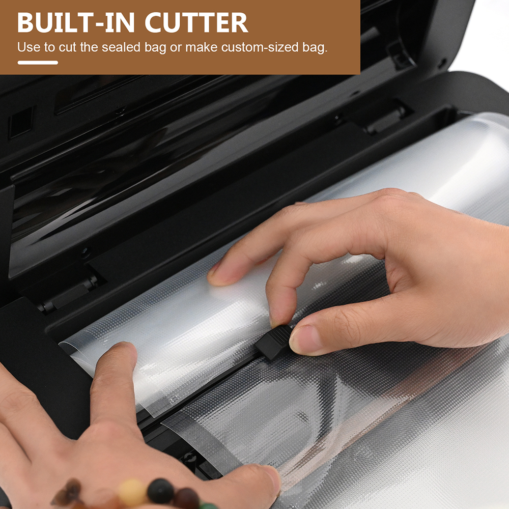 VS6608X Vacuum Sealer with Observation Window, Built-In Roll Storage, Built-in Cutter, Countdown of the Remaining Sealing Time, Dry & Moist Modes, Pulse Function & Accessory Hose for Containers and Bottles