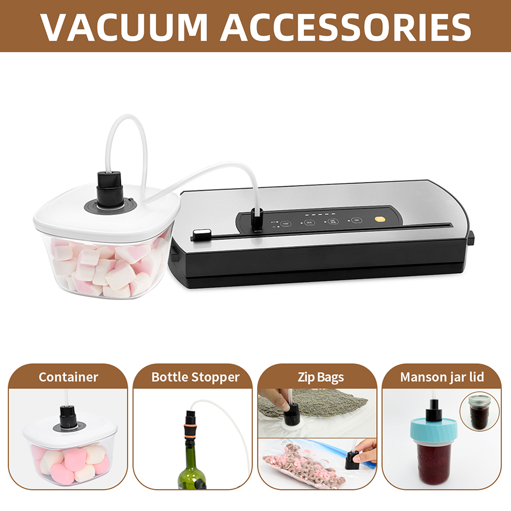 VS6631 Vacuum Sealer with Detachable Base, Built-in Cutter, Dry & Moist Modes, Pulse Function & Accessory Hose for Containers and Bottles