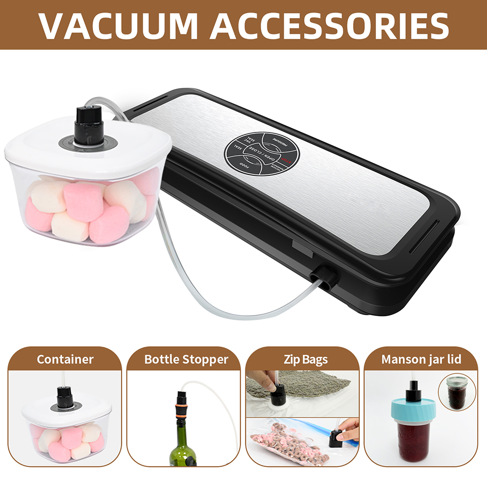 VS6683 Fully Automatic Vacuum Sealer with Removable Drip Tray, Built-in Cutter, Dry & Moist Modes, Normal & Gentle Pressure Setting, Accessory Hose for Containers and Bottles