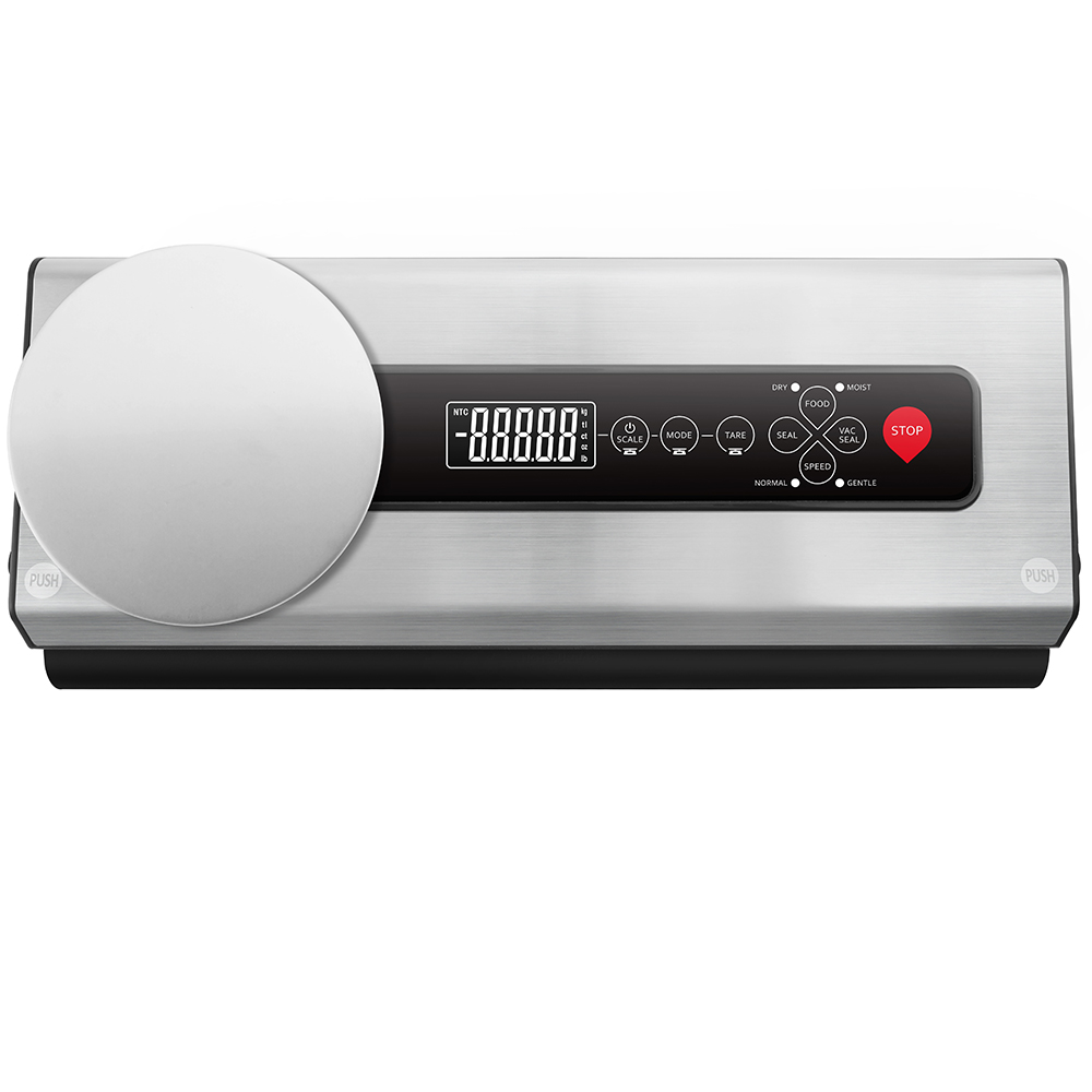 VS6601M Vacuum Sealer with Digital Scale, Built-in Cutter, Dry & Moist Modes, Normal & Gentle Pressure Setting, Accessory Hose for Containers and Bottles