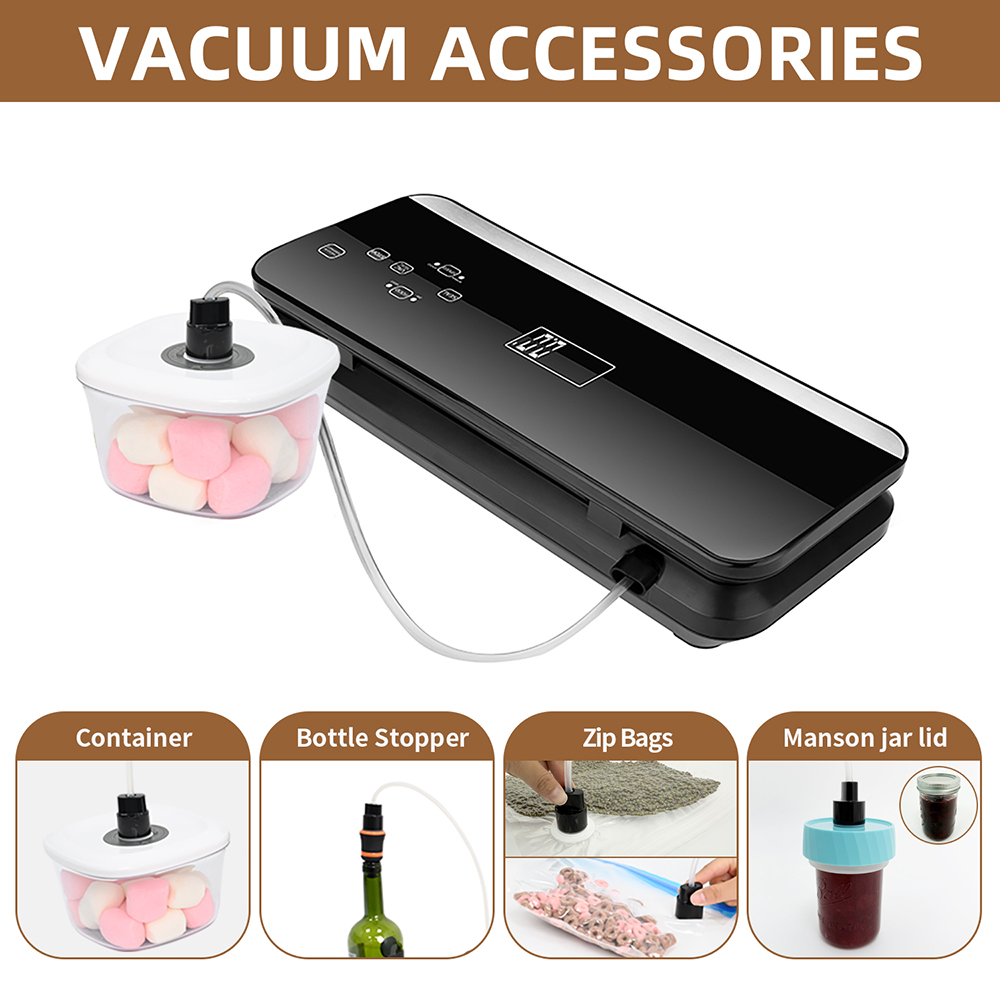 VS6680S Fully Automatic Vacuum Sealer with Removable Drip Tray, Built-in Cutter, Dry & Moist Modes, Normal & Gentle Pressure Setting, Accessory Hose for Containers and Bottles