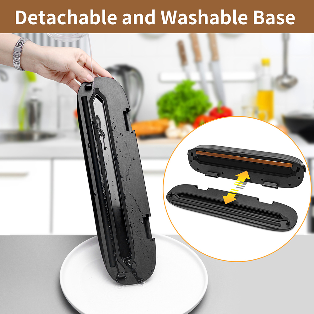 VS6613 Cordless Vacuum Sealer with Detachable Base, Built-in Cutter, Dry & Moist Modes, Pulse Function & Accessory Hose for Containers and Bottles