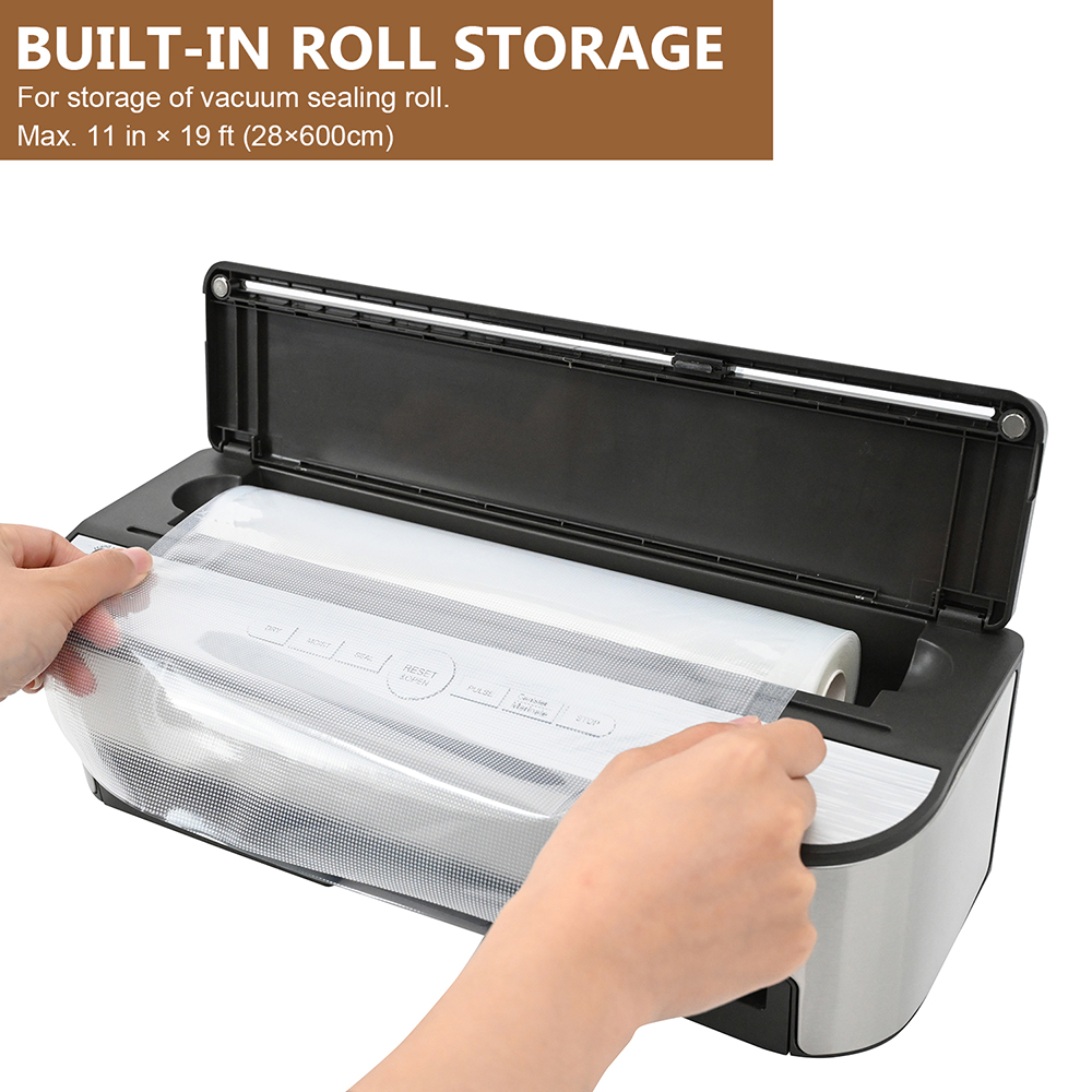 VS6685J Fully Automatic Vacuum Sealer with Built-In Roll Storage, Built-in Cutter, Removable Drip Tray, Dry & Moist Modes, Pulse Function & Accessory Hose for Containers and Bottles