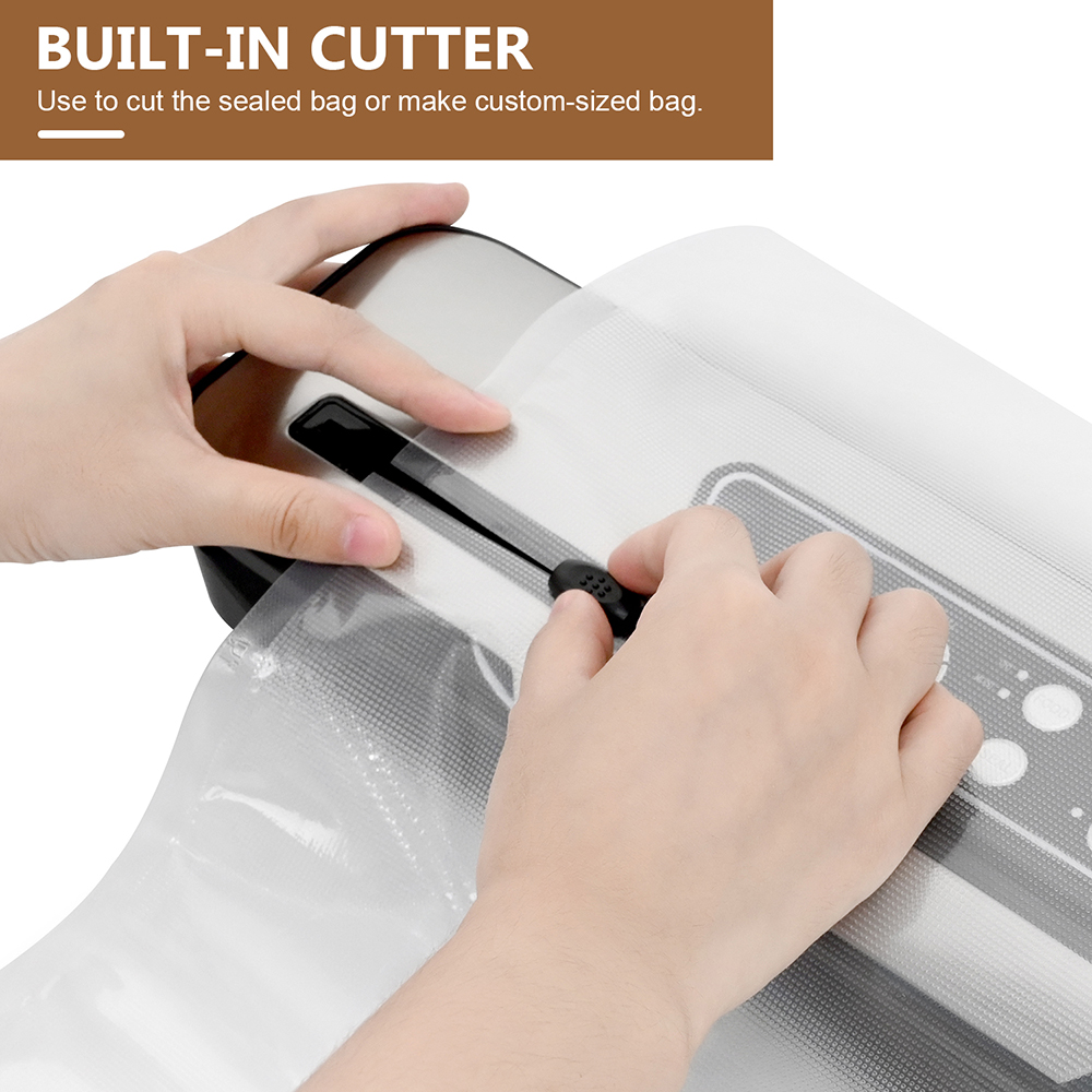 VS6611PX Compact Vacuum Sealer with Built-in Cutter, Removable Drip Tray, Countdown of the Remaining Sealing Time, Dry & Moist Modes, Pulse Function & Accessory Hose for Containers and Bottles
