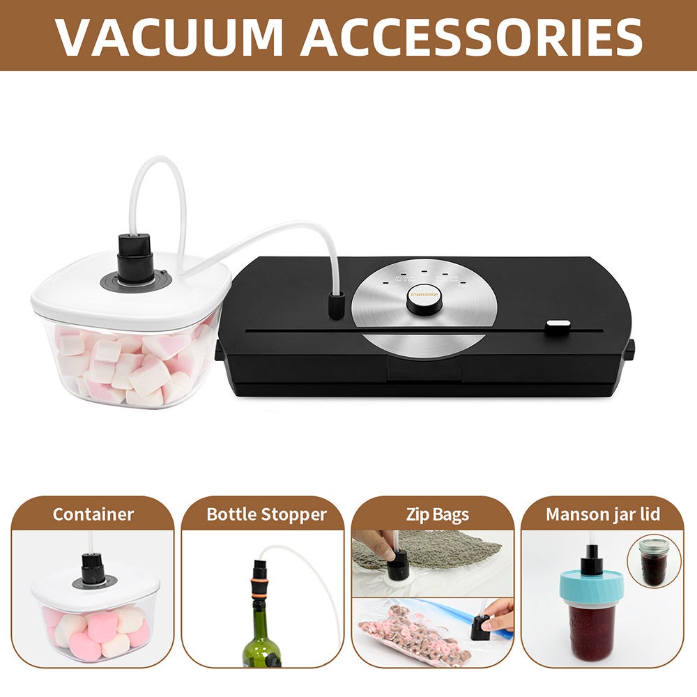 VS6630 Vacuum Sealer with Detachable Base, Built-in Cutter, Dry & Moist Modes, Pulse Function & Accessory Hose for Containers and Bottles