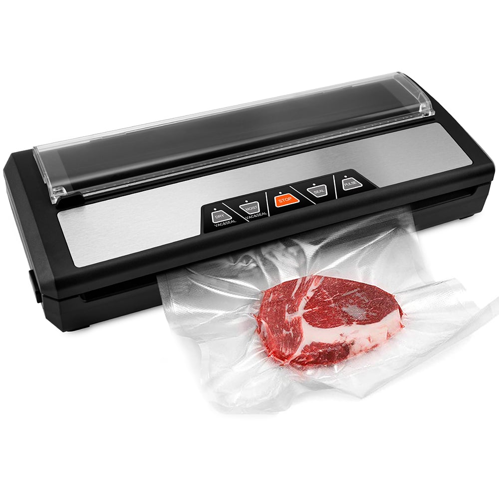 VS6605 Vacuum Sealer with Built-In Roll Storage, Built-in Cutter, Dry & Moist Modes, Pulse Function & Accessory Hose for Containers and Bottles