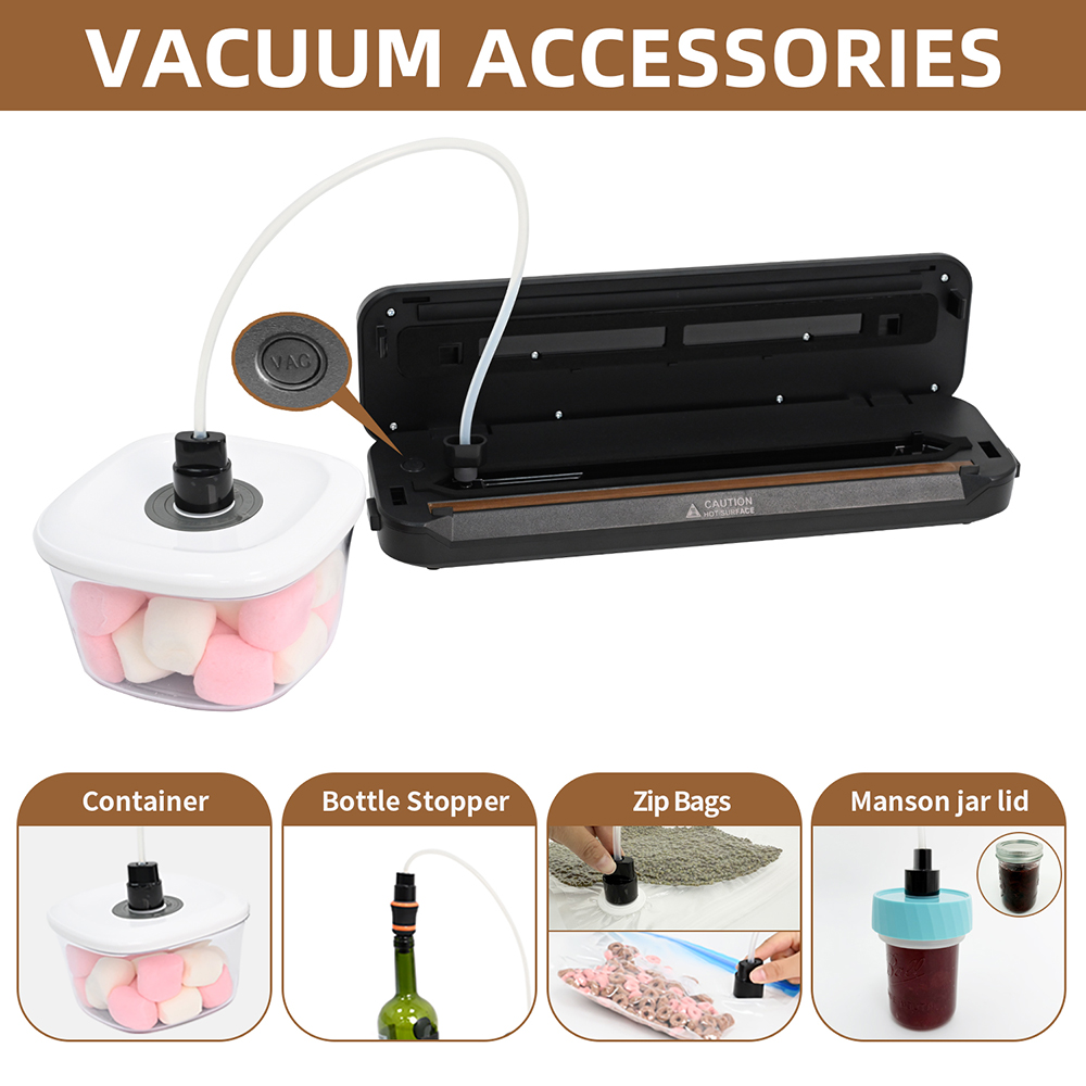VS6612X Compact Vacuum Sealer with Built-in Cutter, Dry & Moist Modes, Pulse Function & Accessory Hose for Containers and Bottles