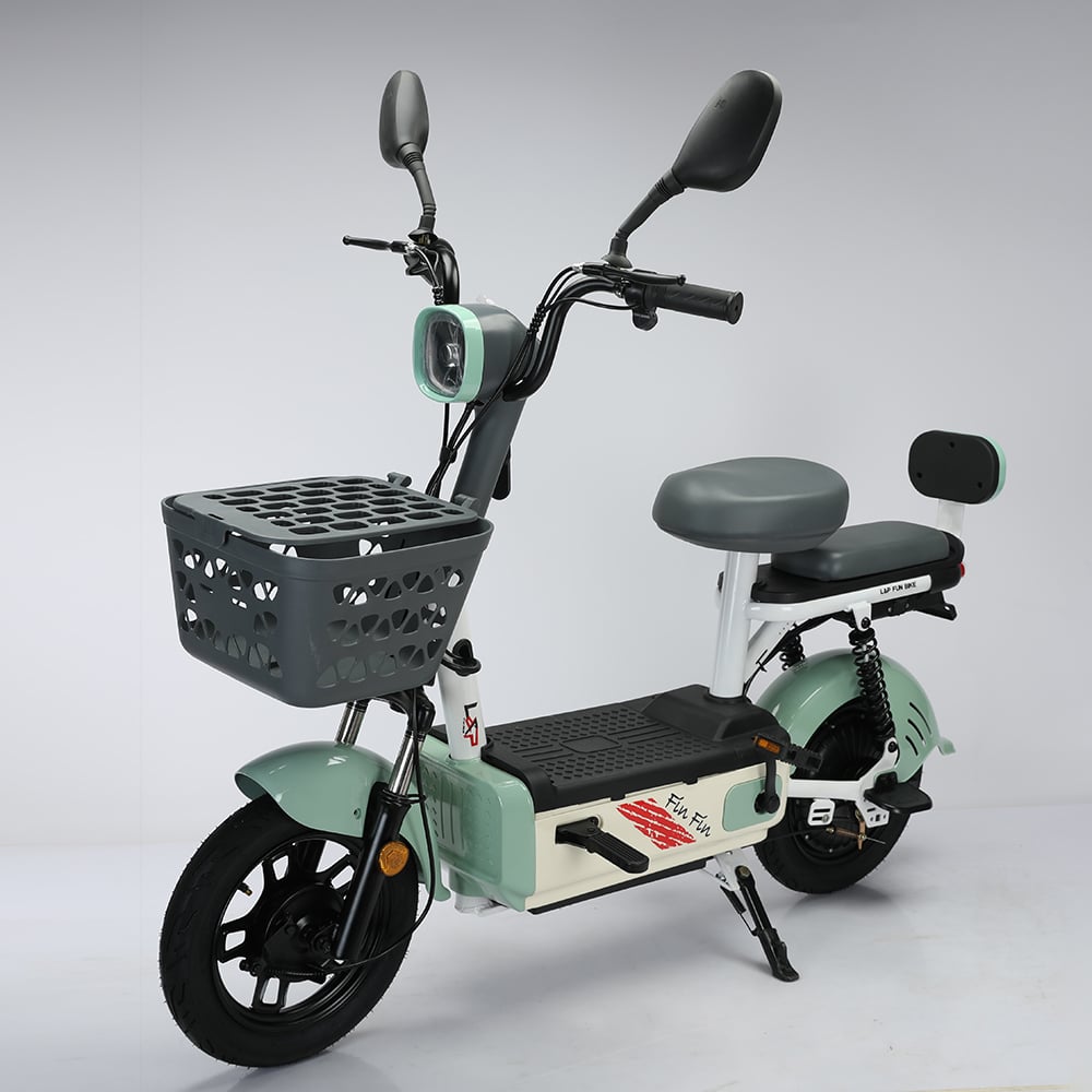 Bicicleta elétrica de 2 rodas com forte capacidade de carga e encosto traseiro de plástico