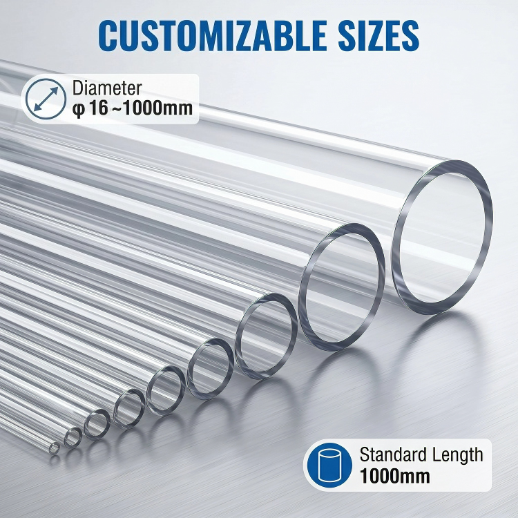 Acrylic Round Tube | Clear PMMA Tubing for Lighting & Display