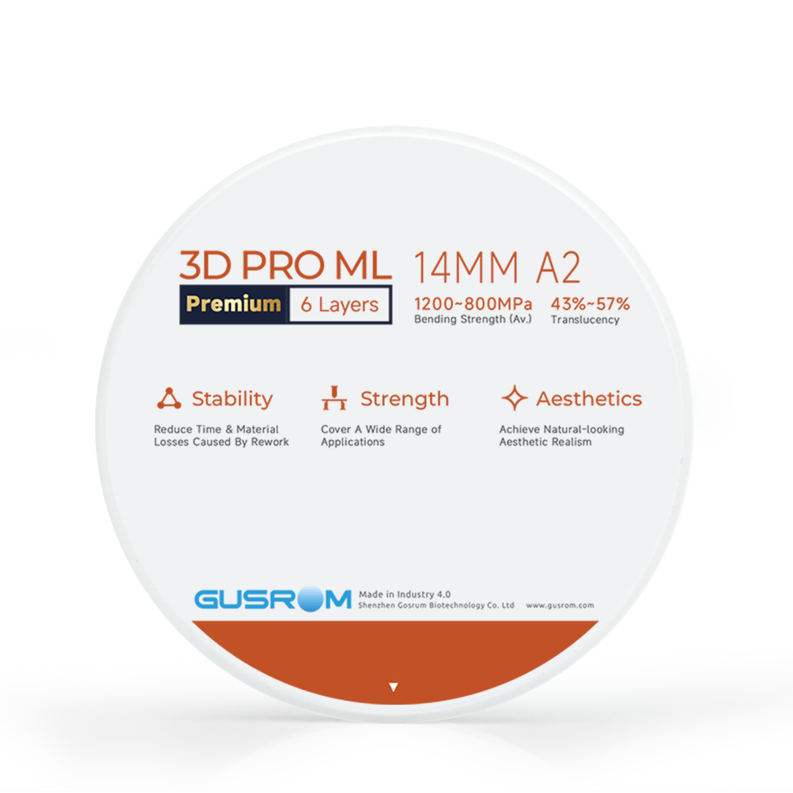 Product Overview——Gusrom 3D PRO ML Premium Multilayer Zirconia Disc