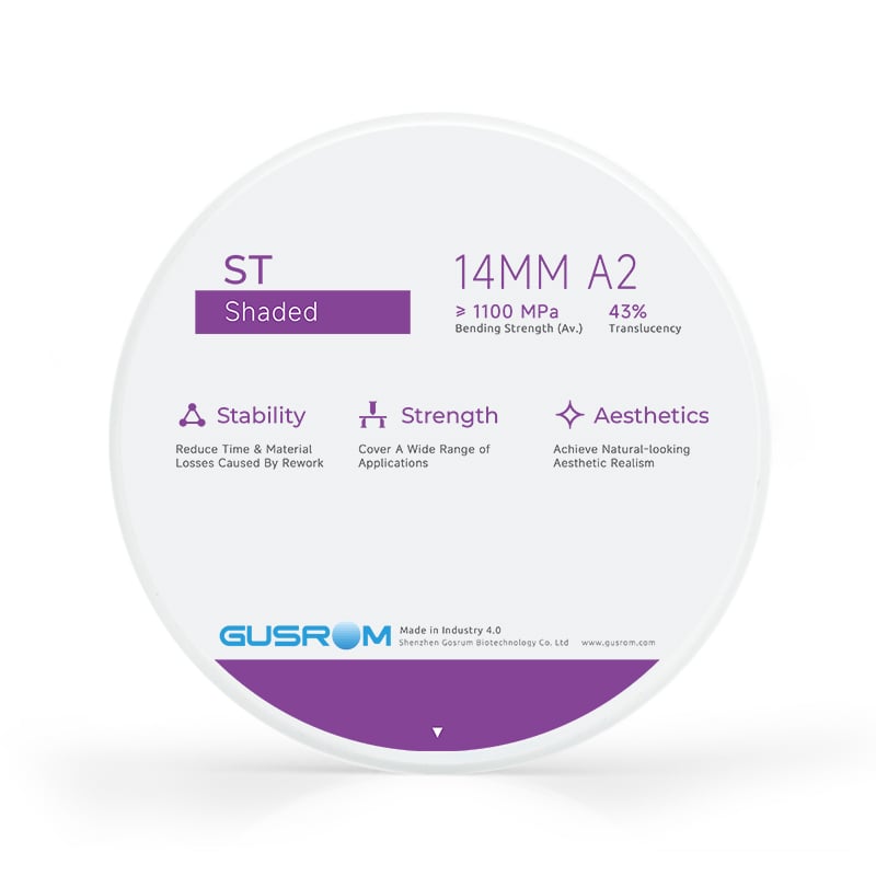 Gusrom ST Shaded Zirconia Block-Time-saving Dental Restorative Material