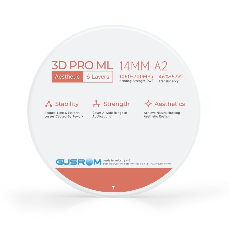 Gusrom 3D PRO ML Aesthetic Zirconia Disc-for Natural Zirconia Teeth