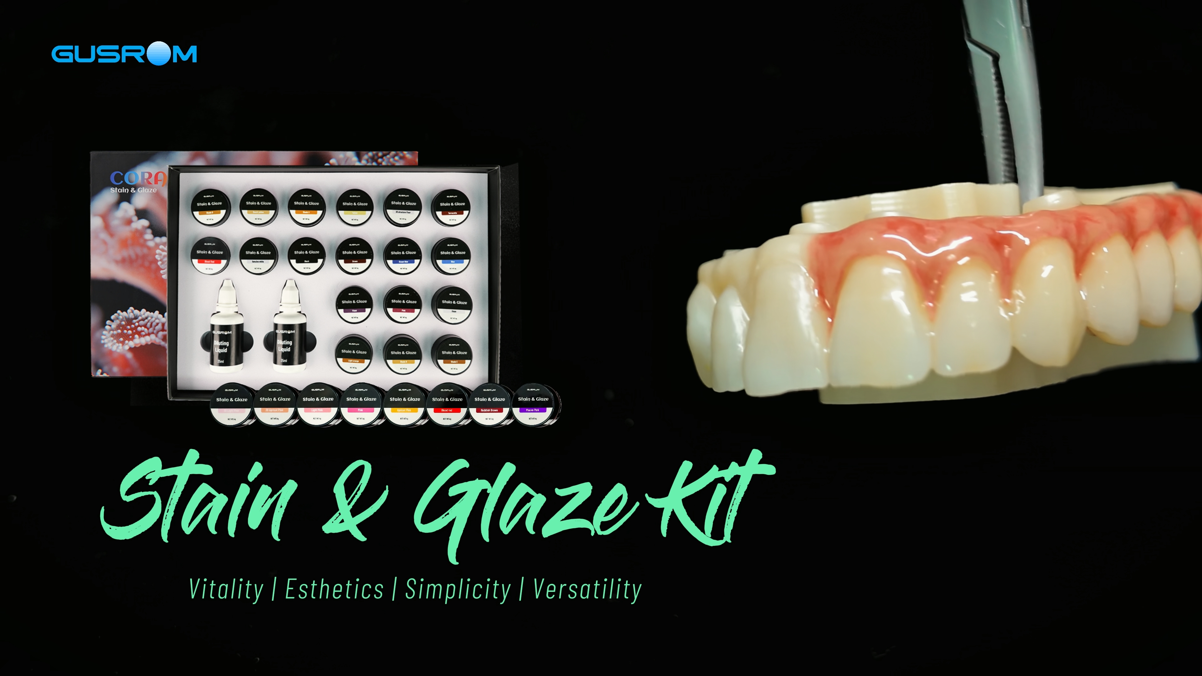 Dental Stain & Glaze Kit, High Vitality Superior Esthetics with Simple Operation & Wide Versatility