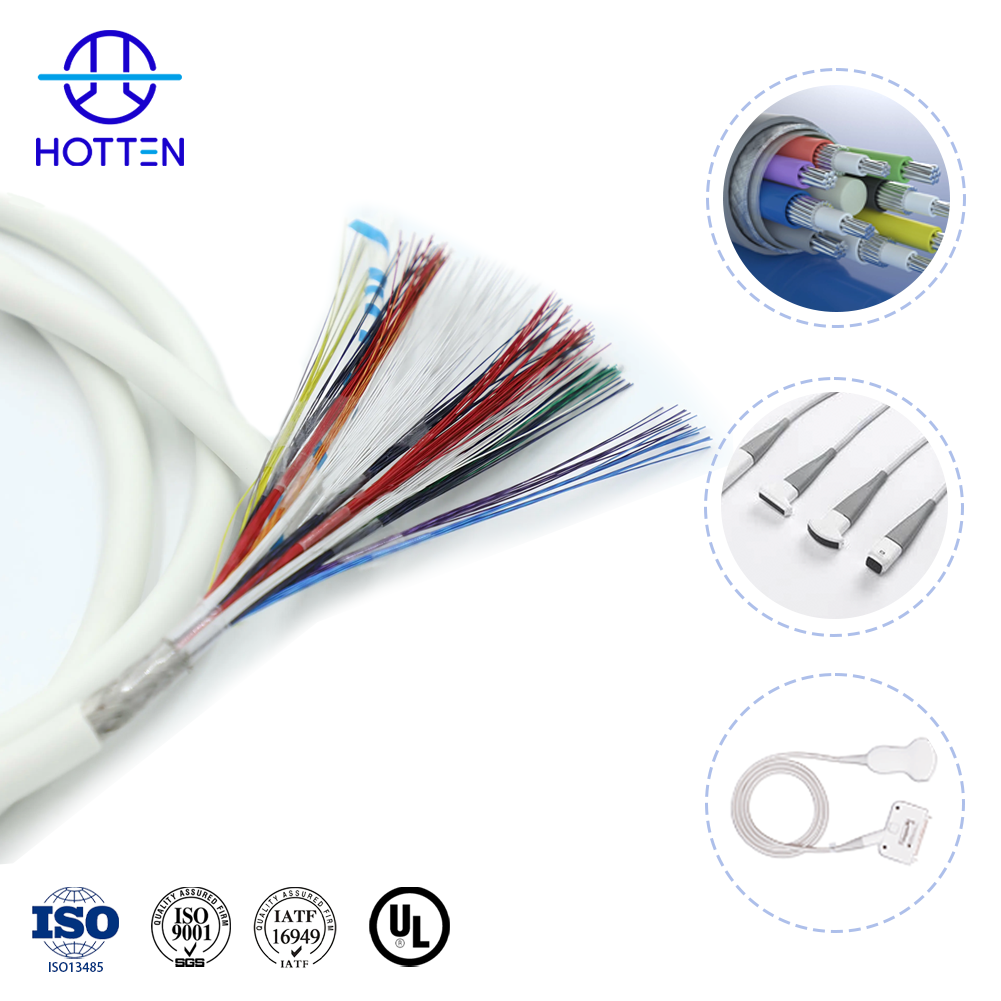 192-Core 42AWG Medical Ultrasound Probe Cable with 7.1mm OD