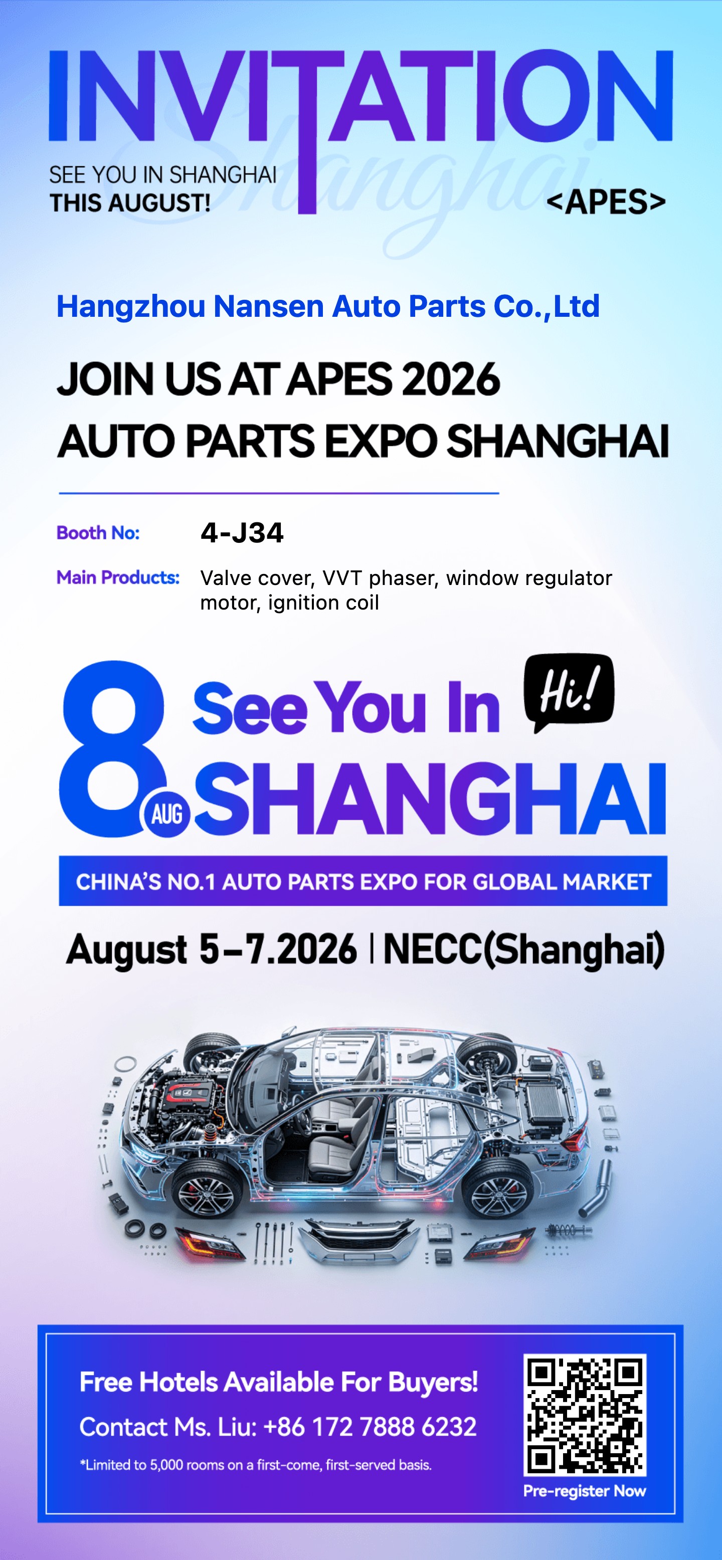 Hangzhou Nansen Auto Parts to Welcome Global Buyers at APES 2026 in Shanghai