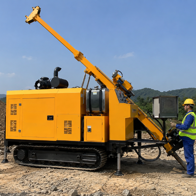 HYDX-2A Full Hydraulic Core Drilling Rig with Steel Crawler and Foldable Mast