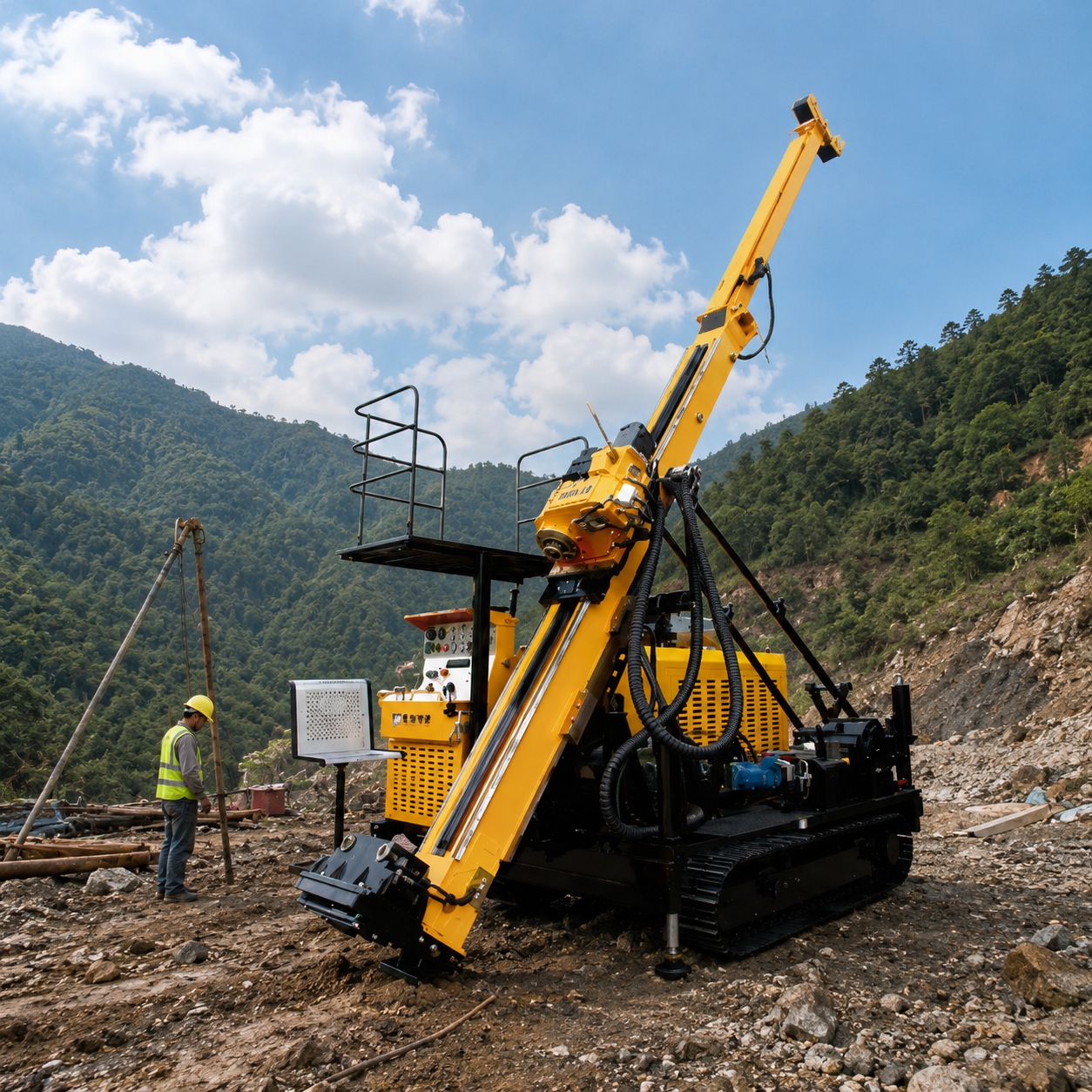 HYDX-4E Four Speed Full Hydraulic Core Drilling Rig for Geological Exploration