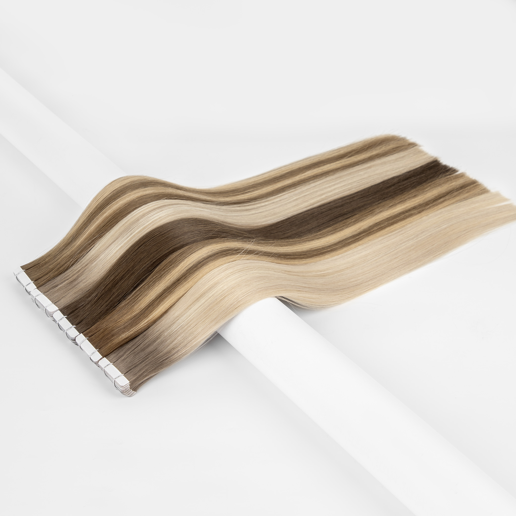 12A 13A Double Drawn Russian European Virgin Human Hair Tape In Extensions With German Water-Resistant Adhesive