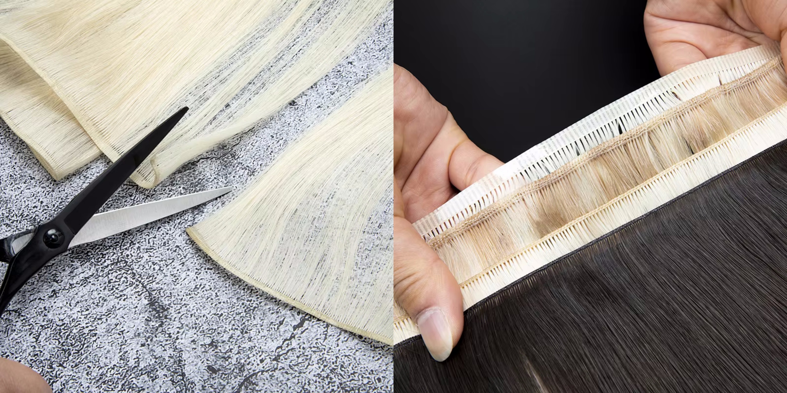 Leshine New Design handtied wefts Invisible Flat Weft Weave Human Hair Extensions Vendors Seamless Genius Weft manufacture
