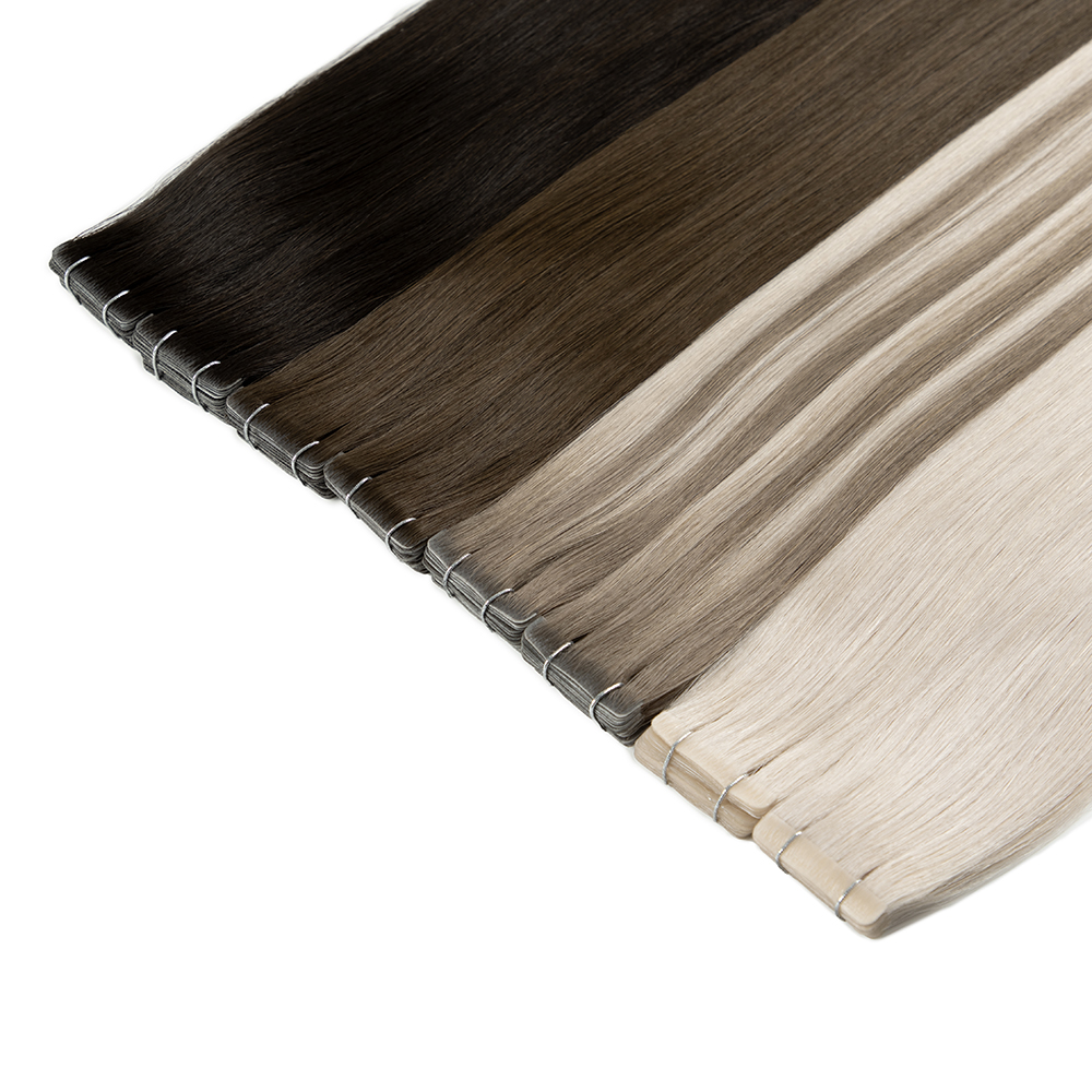 2.5g Injected Tape Hair Extensions With German Adhesive For Flat Scalp-Like Root Appearance