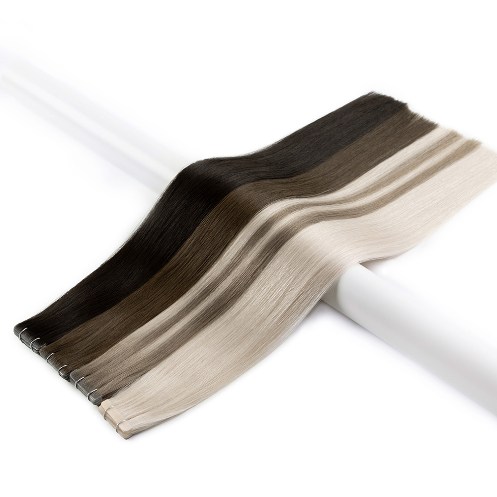 2.5g Injected Tape Hair Extensions With German Adhesive For Flat Scalp-Like Root Appearance