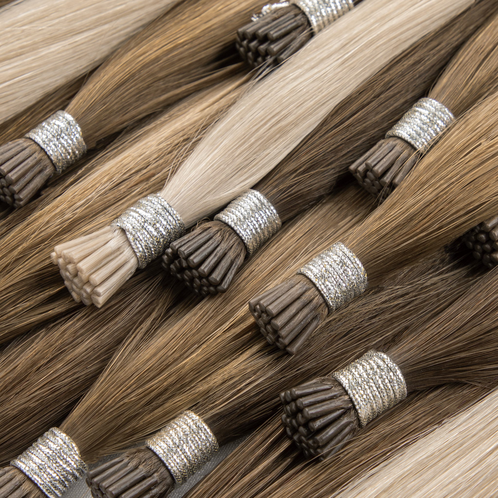 Pre-Bonded I Tip Double Drawn Virgin Human Hair Extensions for Professional Micro Ring Installation